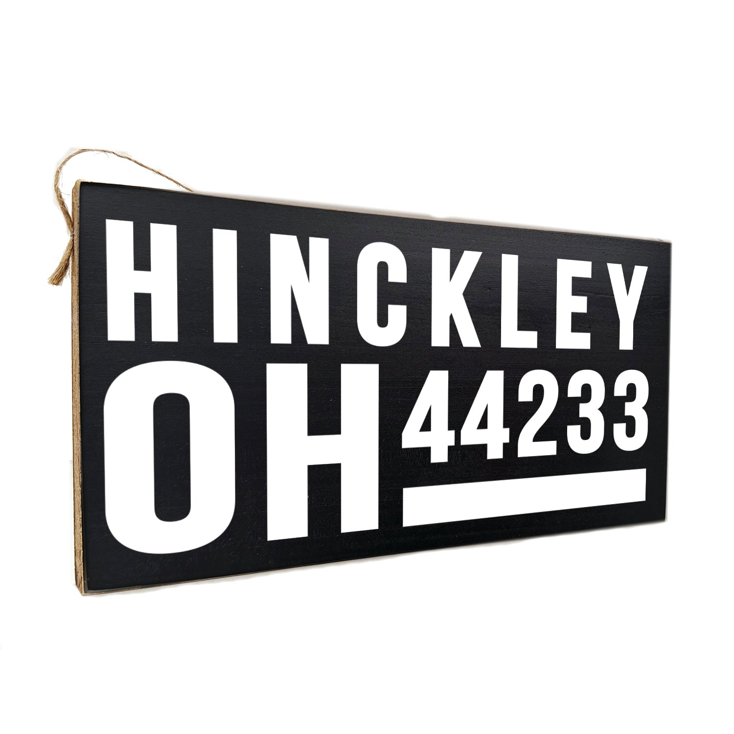 Personalized Location and Zipcode Wooden Door Hang