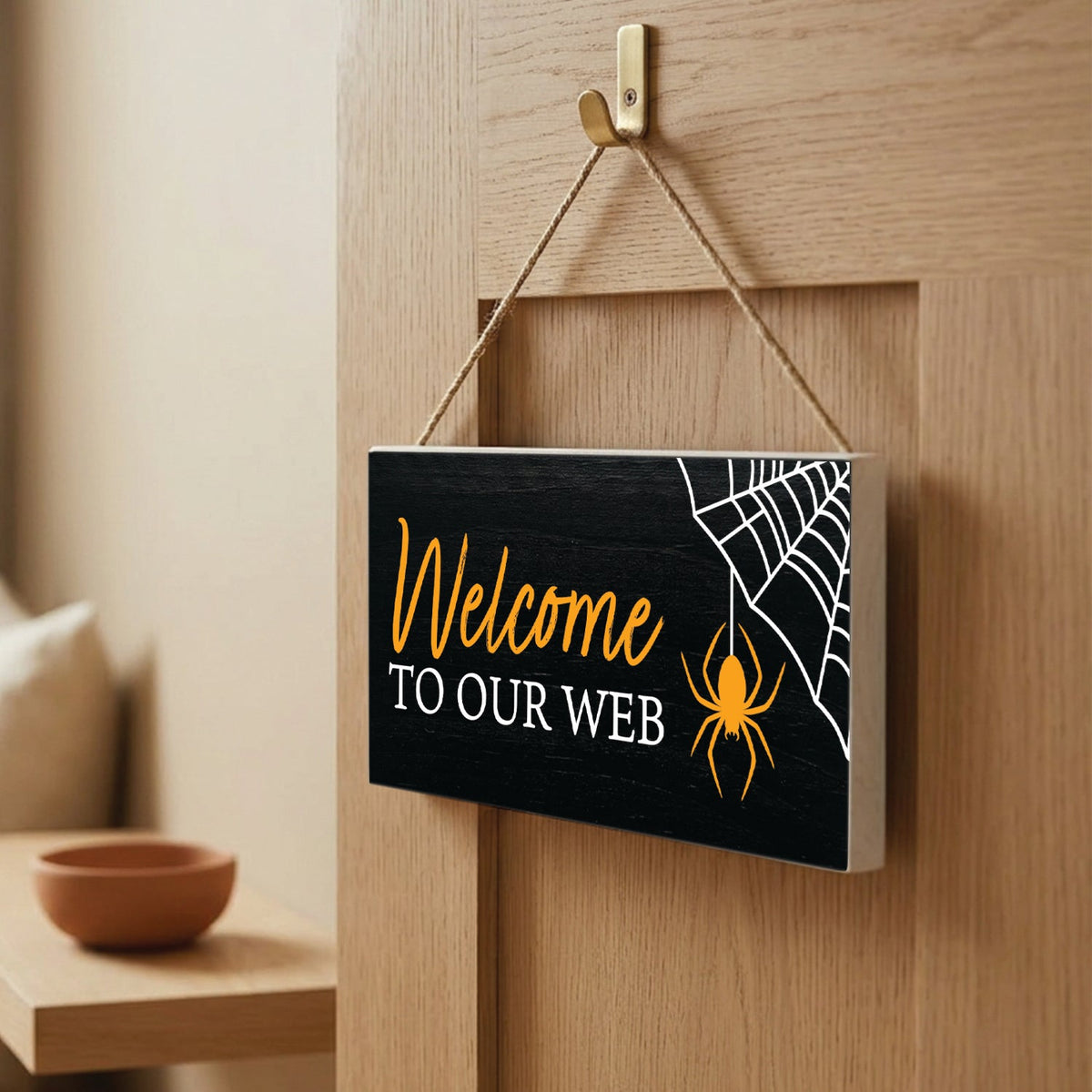 Welcome to Our Web Halloween Door Hang
