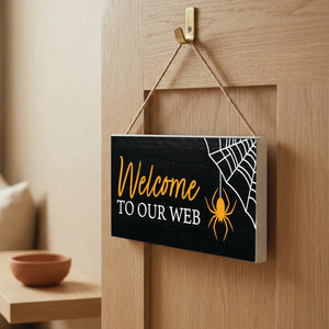 Welcome to Our Web Halloween Door Hang