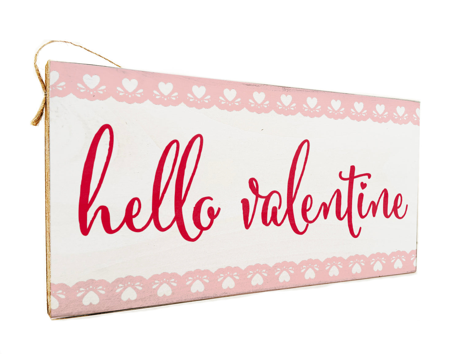 Hello Valentines Wooden Door Hang