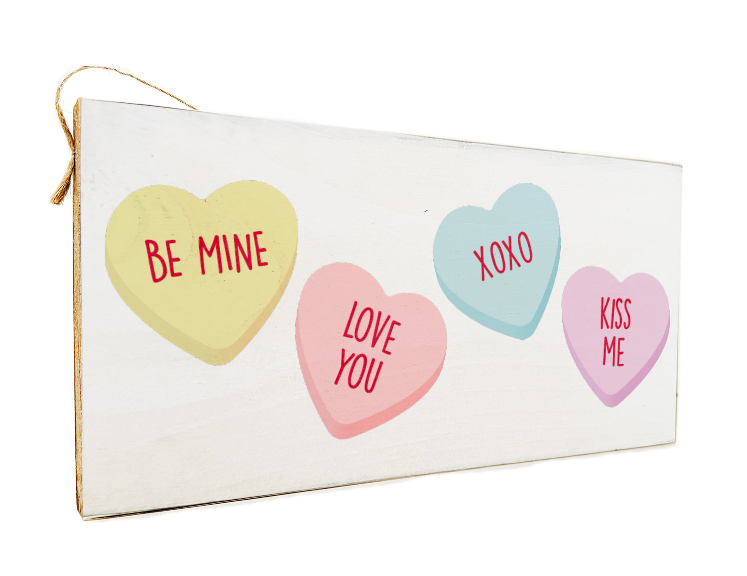 Candy Hearts Wooden Door Hang