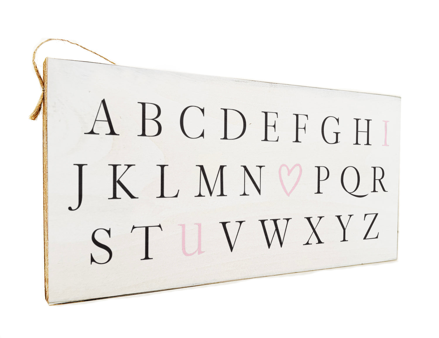 Alphabet I love you (pink) Wooden Door Hang