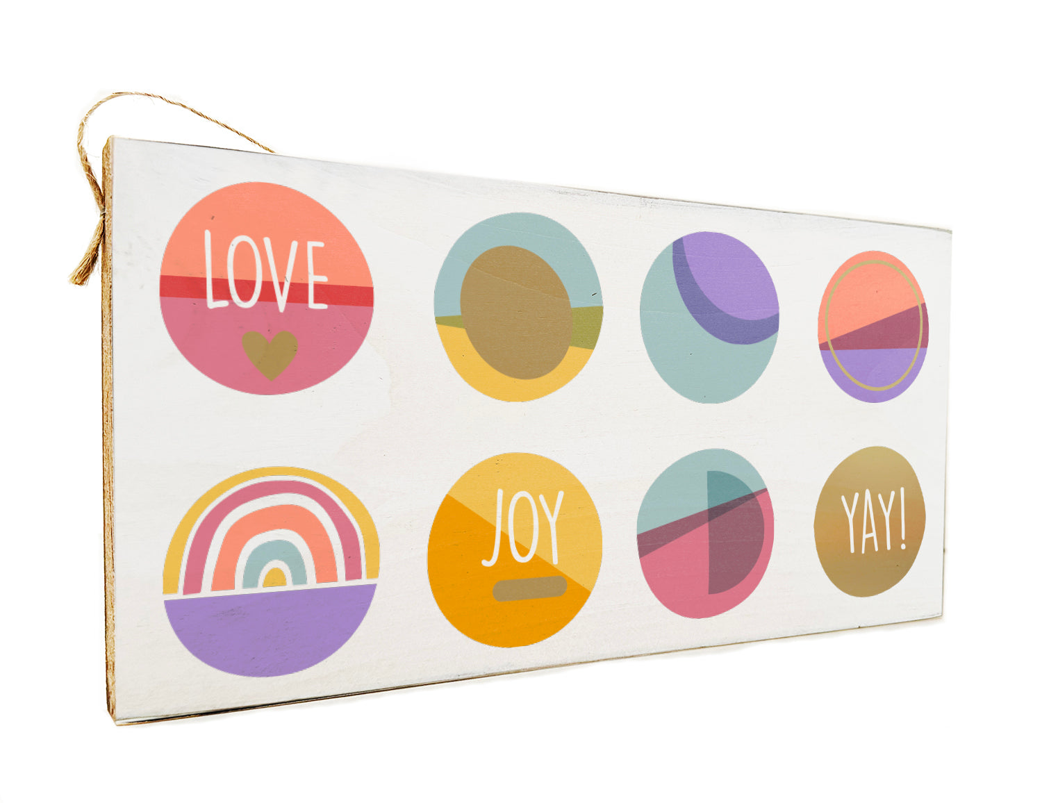 Love Joy Yay! Circles Wooden Door Hang