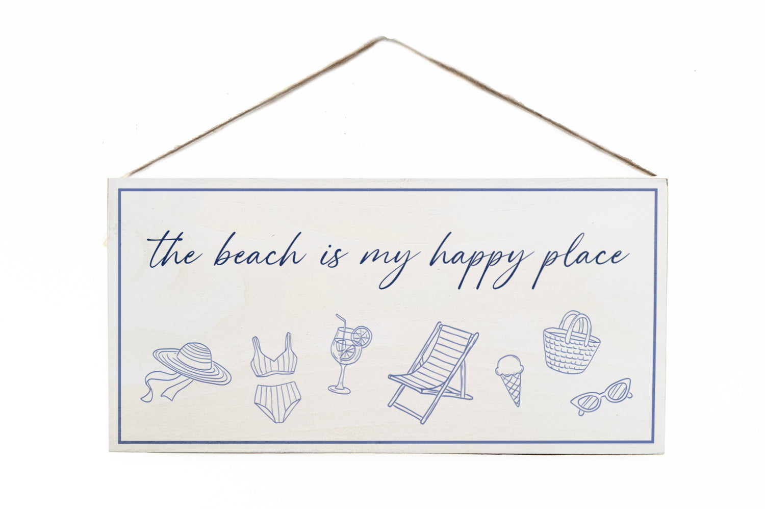 Italia The beach is my happy place Door Hang