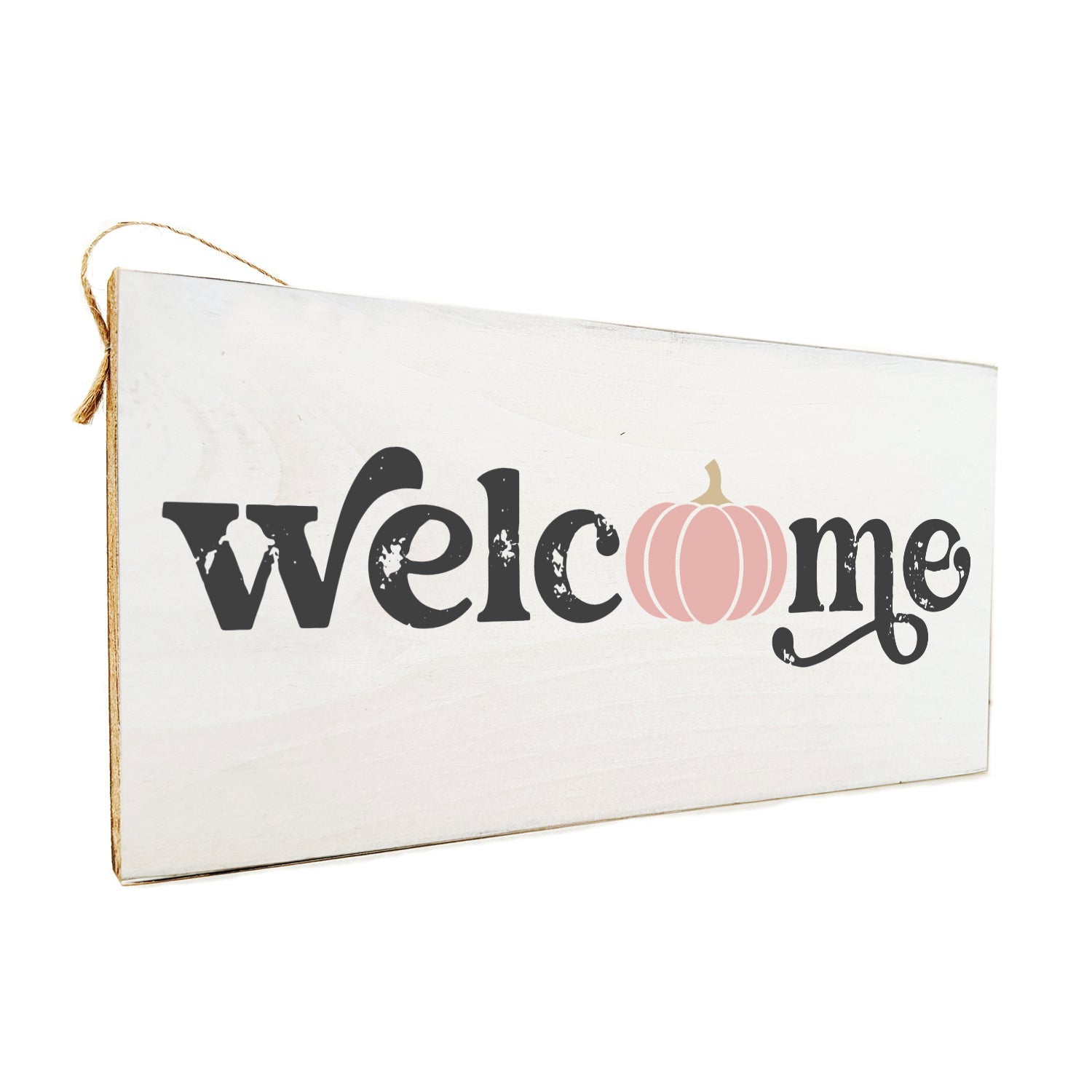 Welcome Pumpkin Wooden Door Hang