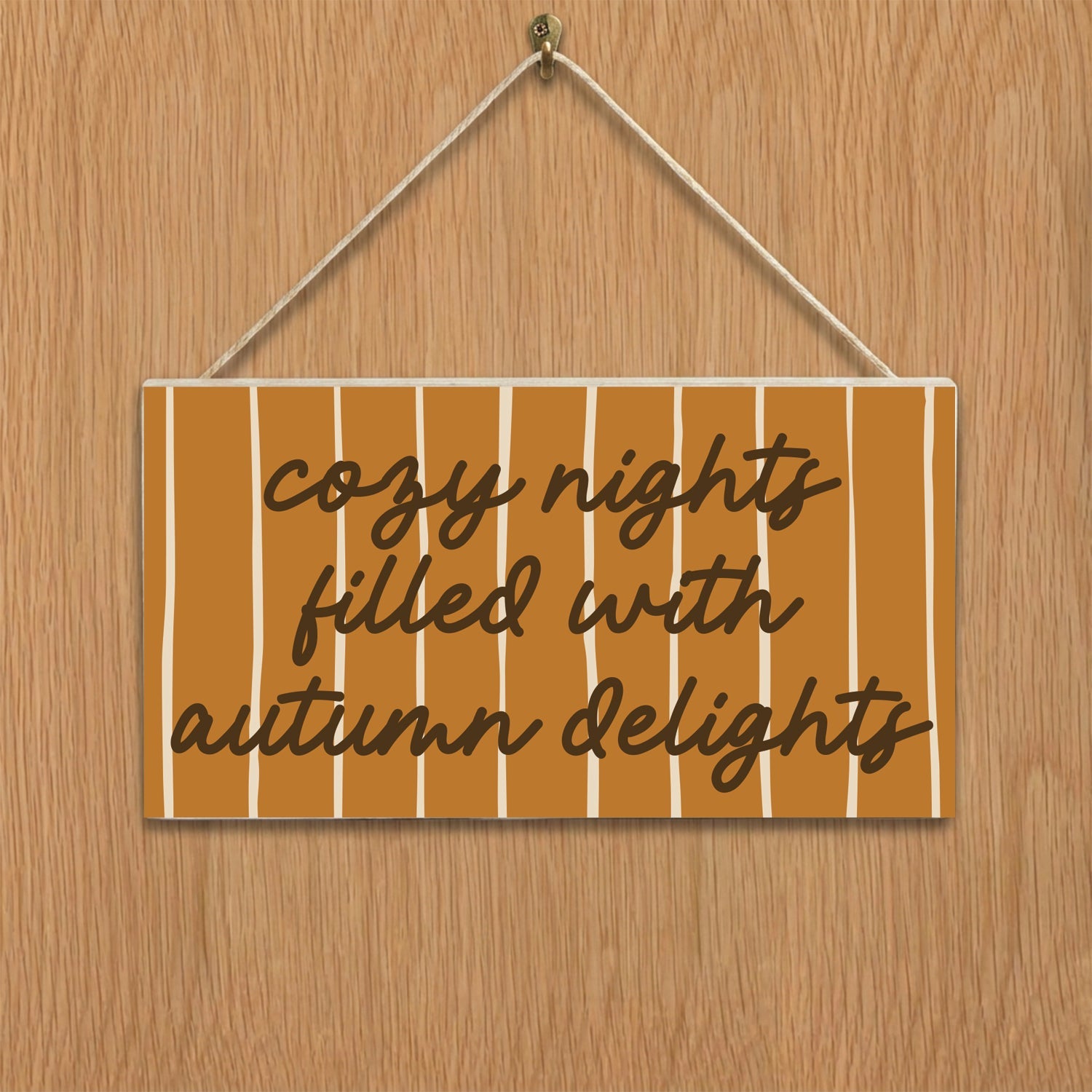 Cozy Nights filled with Autumn Delights Fall Door Hang