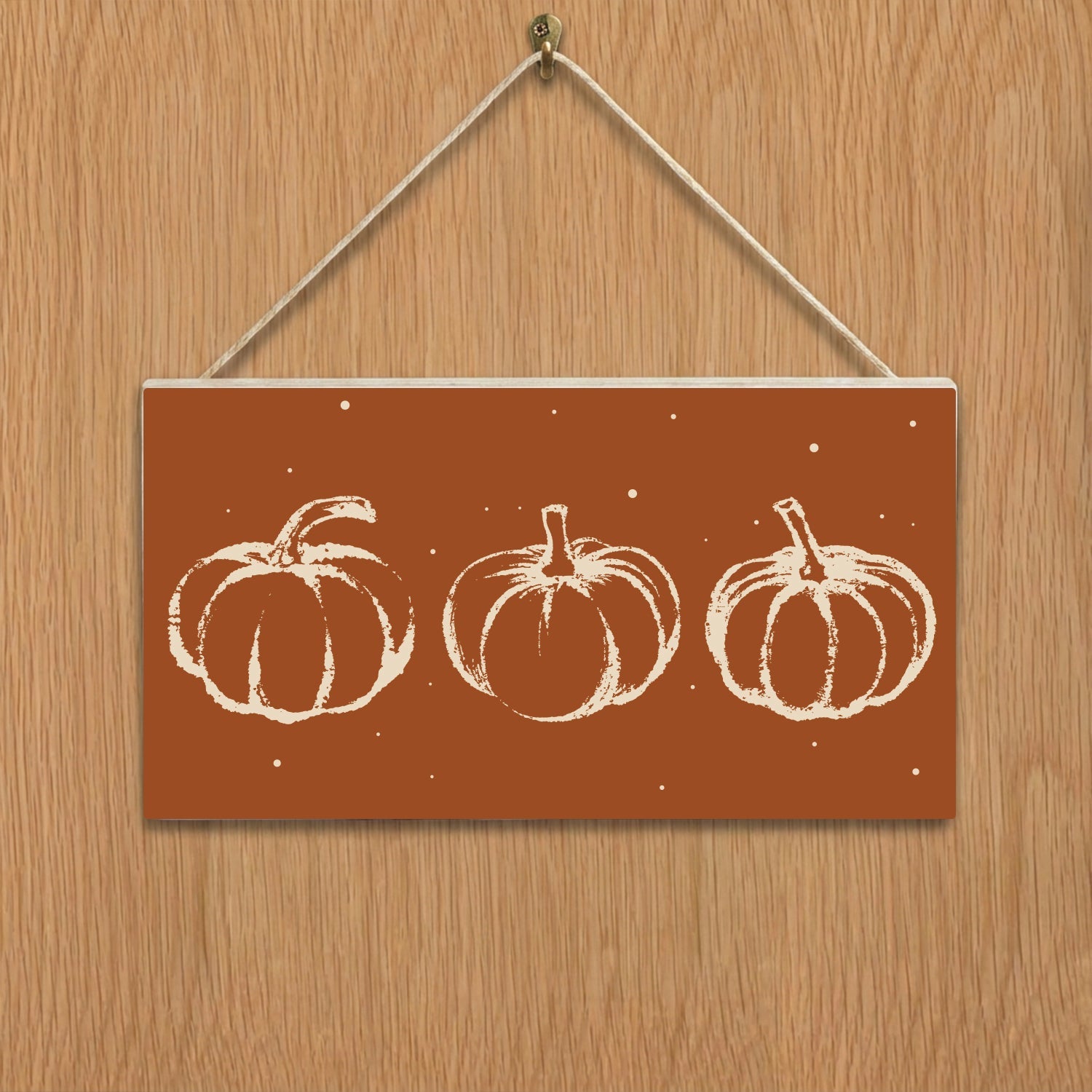 Three Pumpkins Fall Door Hang