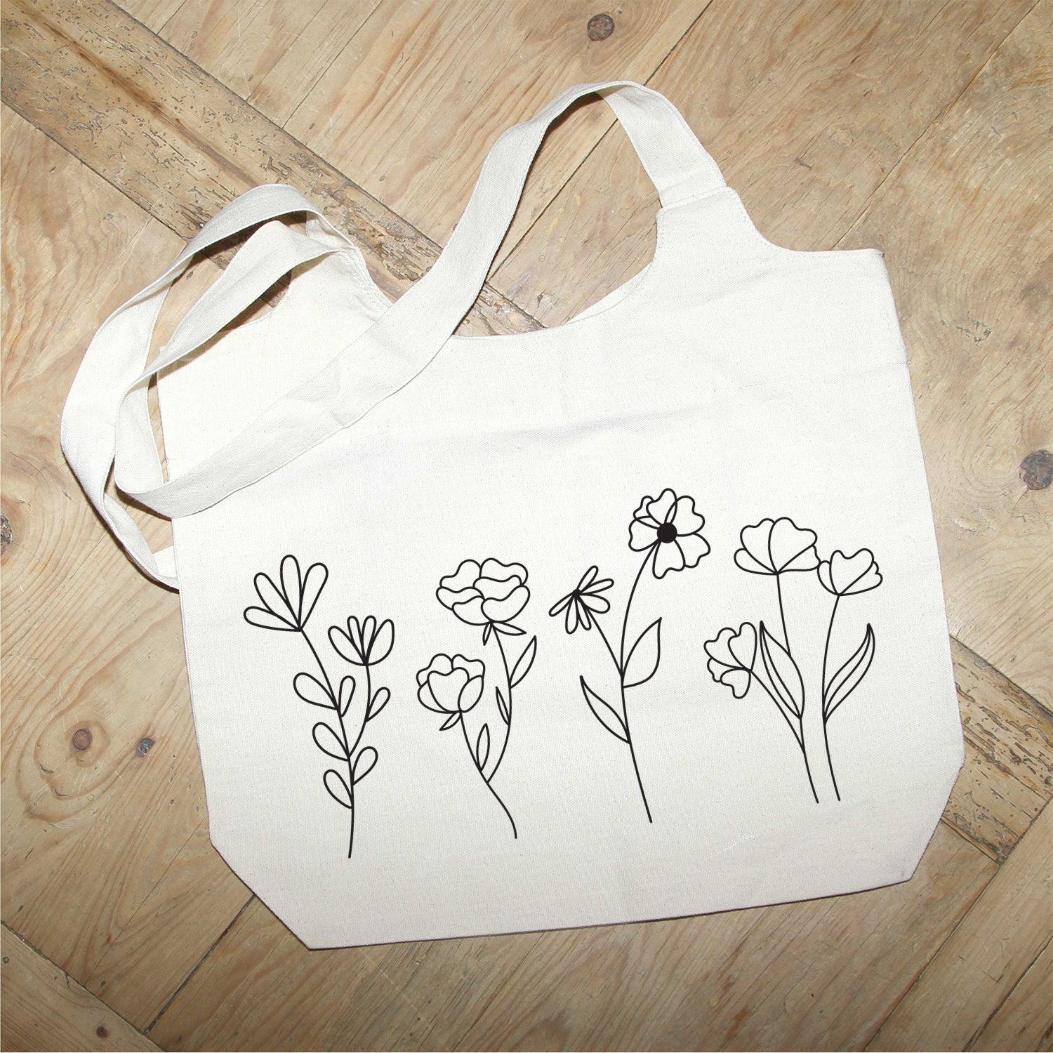 Flowers MS Natural Tote Bag