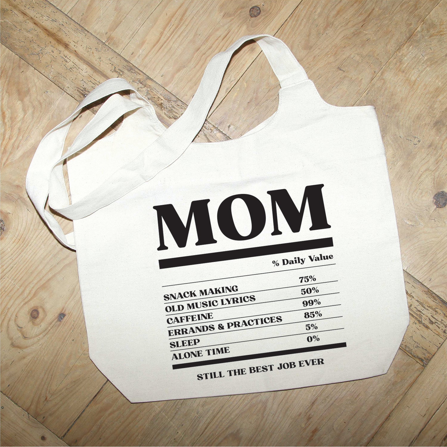 Mom % Daily Value Tote Bag