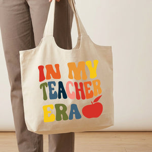 In my Teacher Era (Rainbow) MS Natural Tote Bag