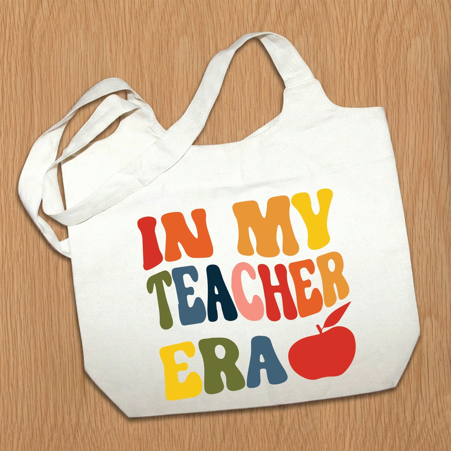 In my Teacher Era (Rainbow) MS Natural Tote Bag