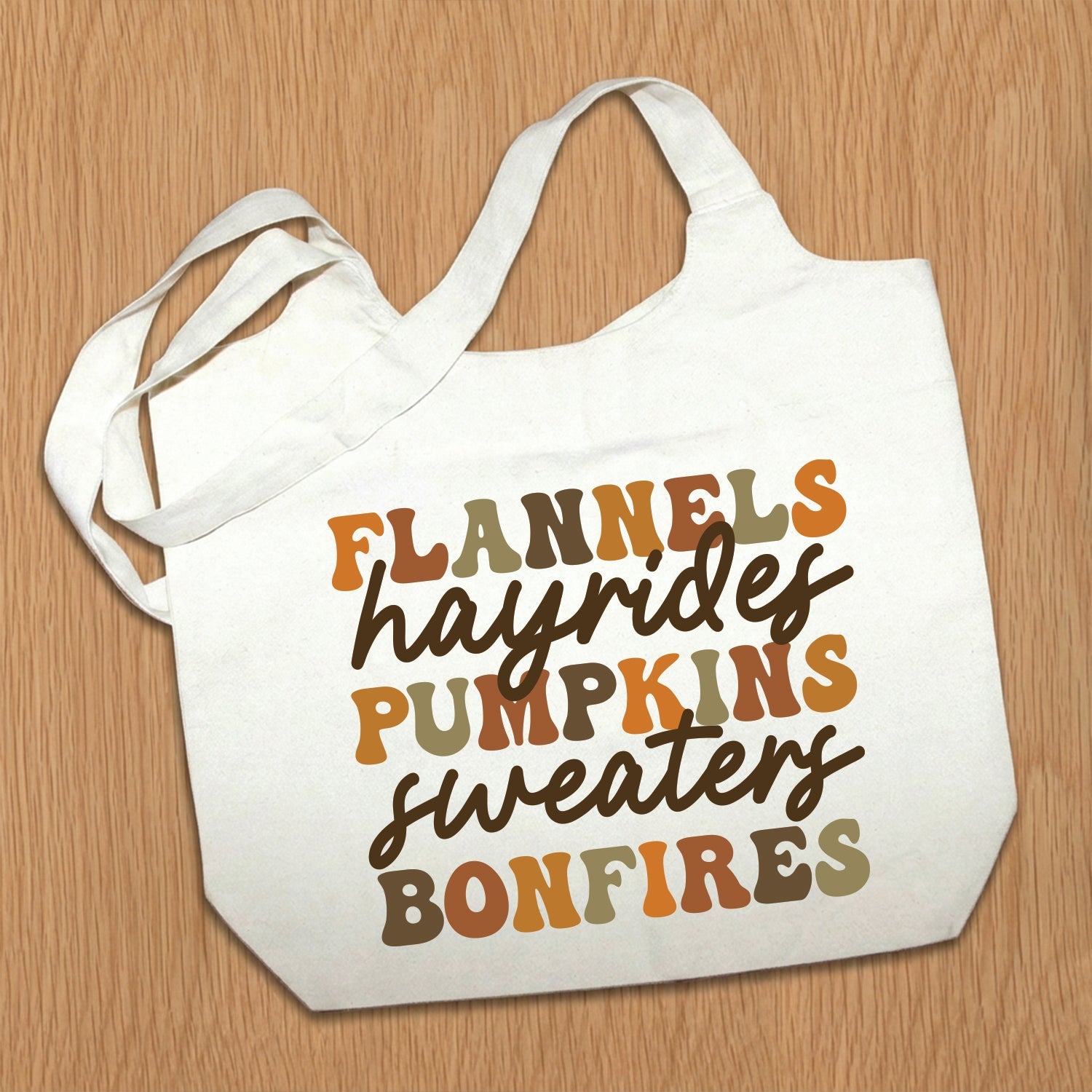 Flannels Hayrides Pumpkins Sweaters Bonfires Fall Tote Bag