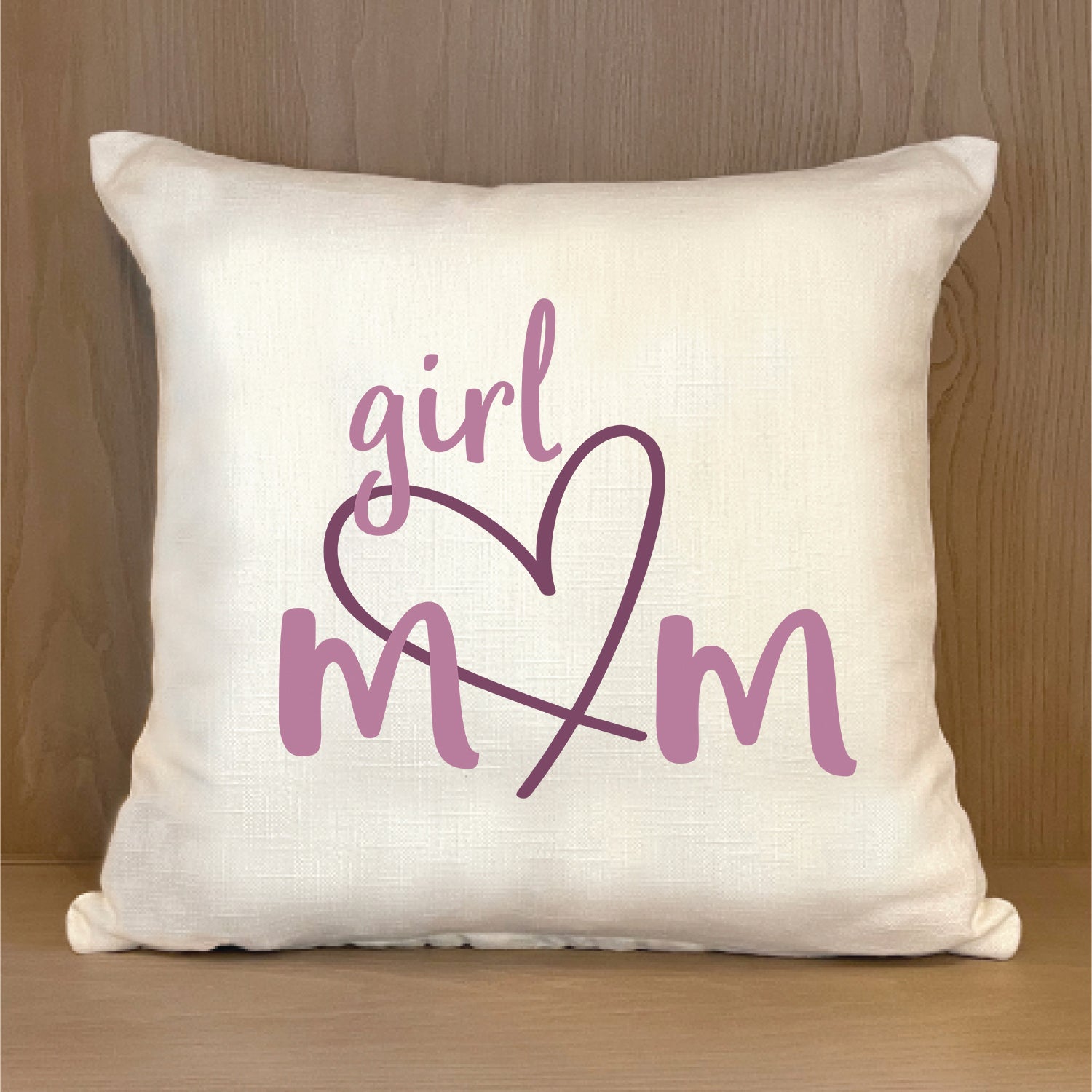 Girl Mom 18x18 Natural Pillow Shell