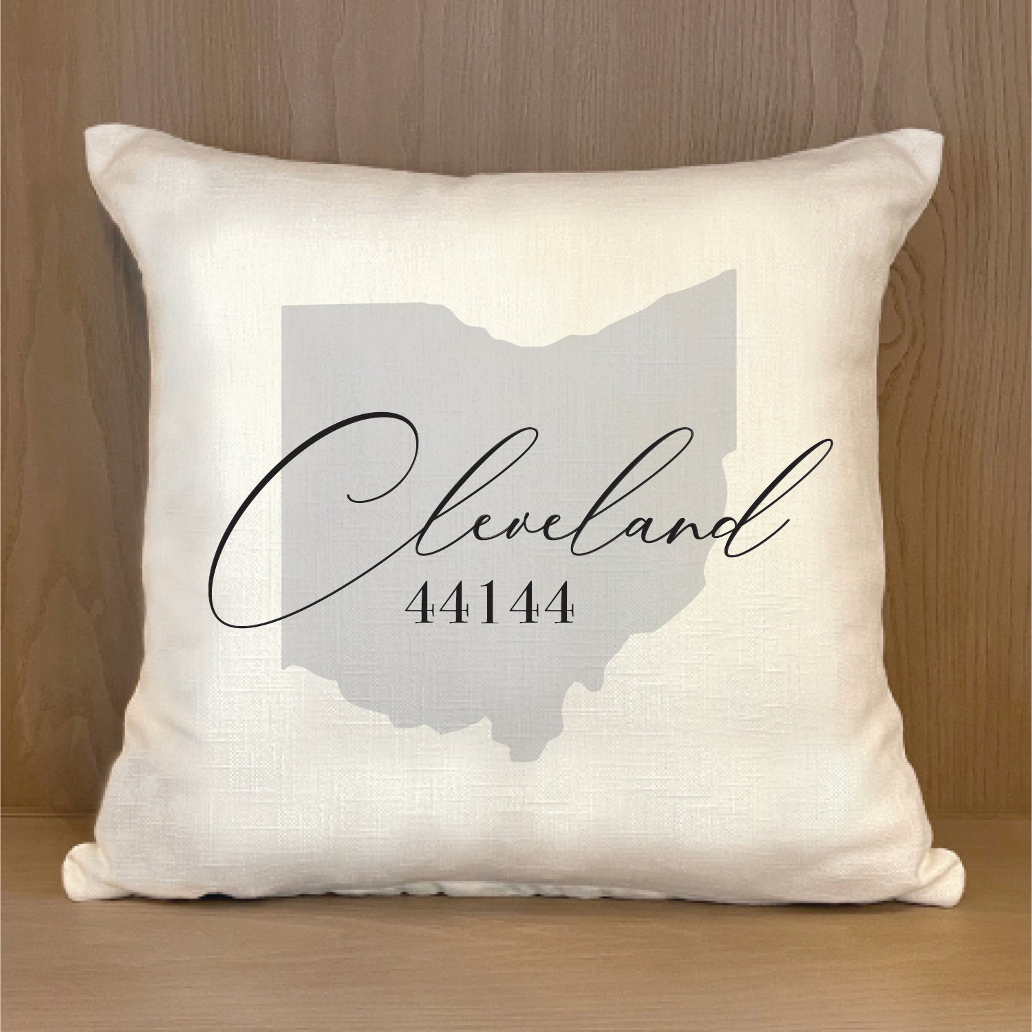 Personalized State Outline with City and Zipcode Pillow Cover
