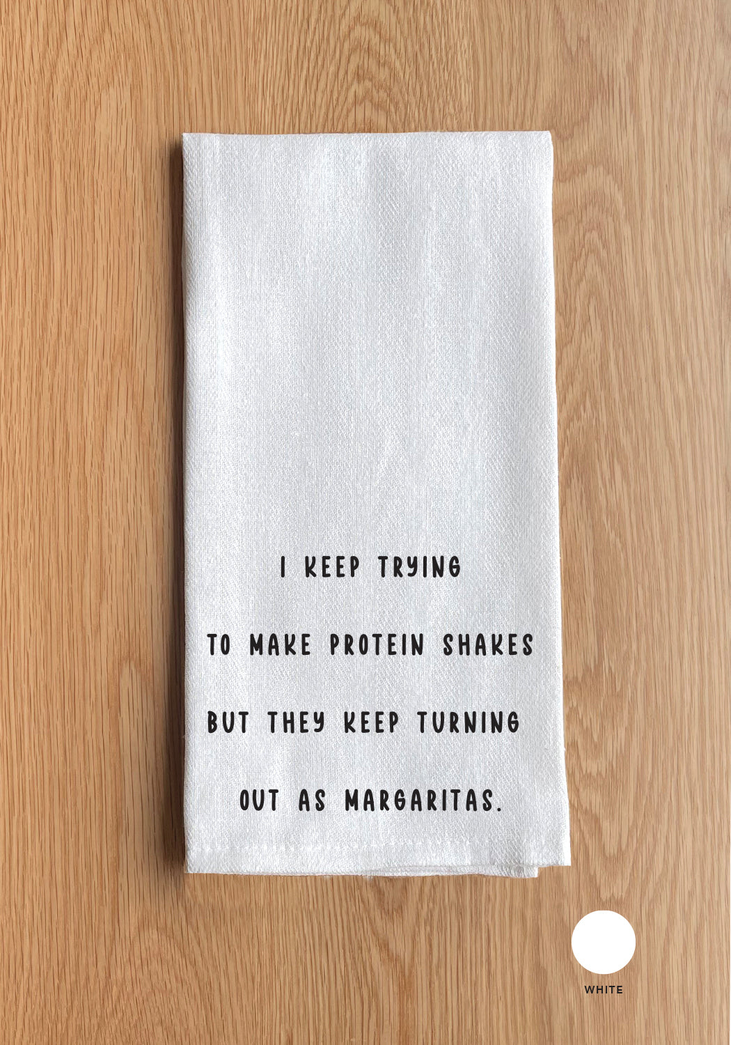 Protein shakes vs margaritas Kitchen Towel