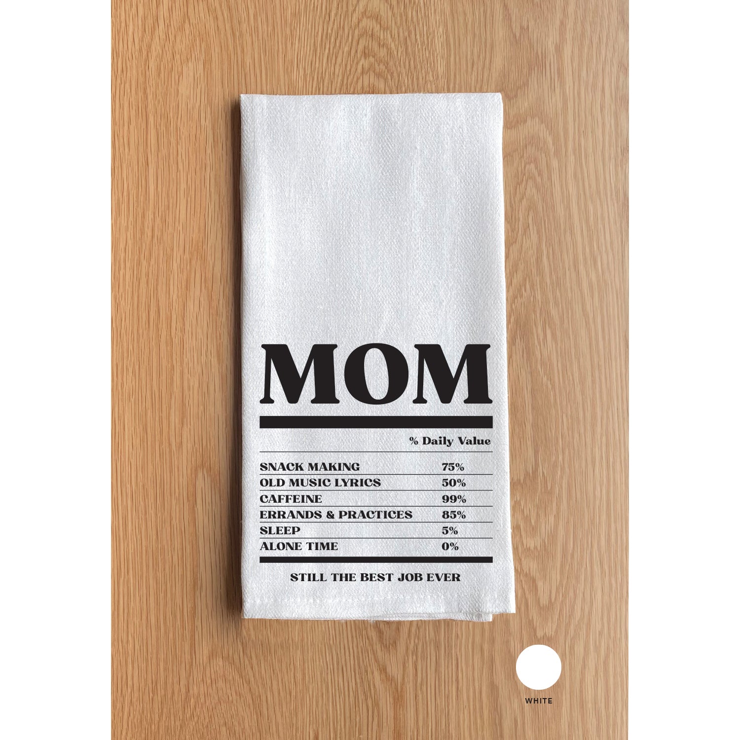 Mom Daily Value White Kitchen Towel