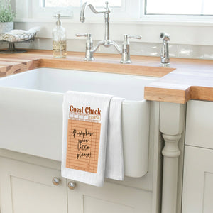 Guest Check Pumpkin Spice Latte Kitchen Towel
