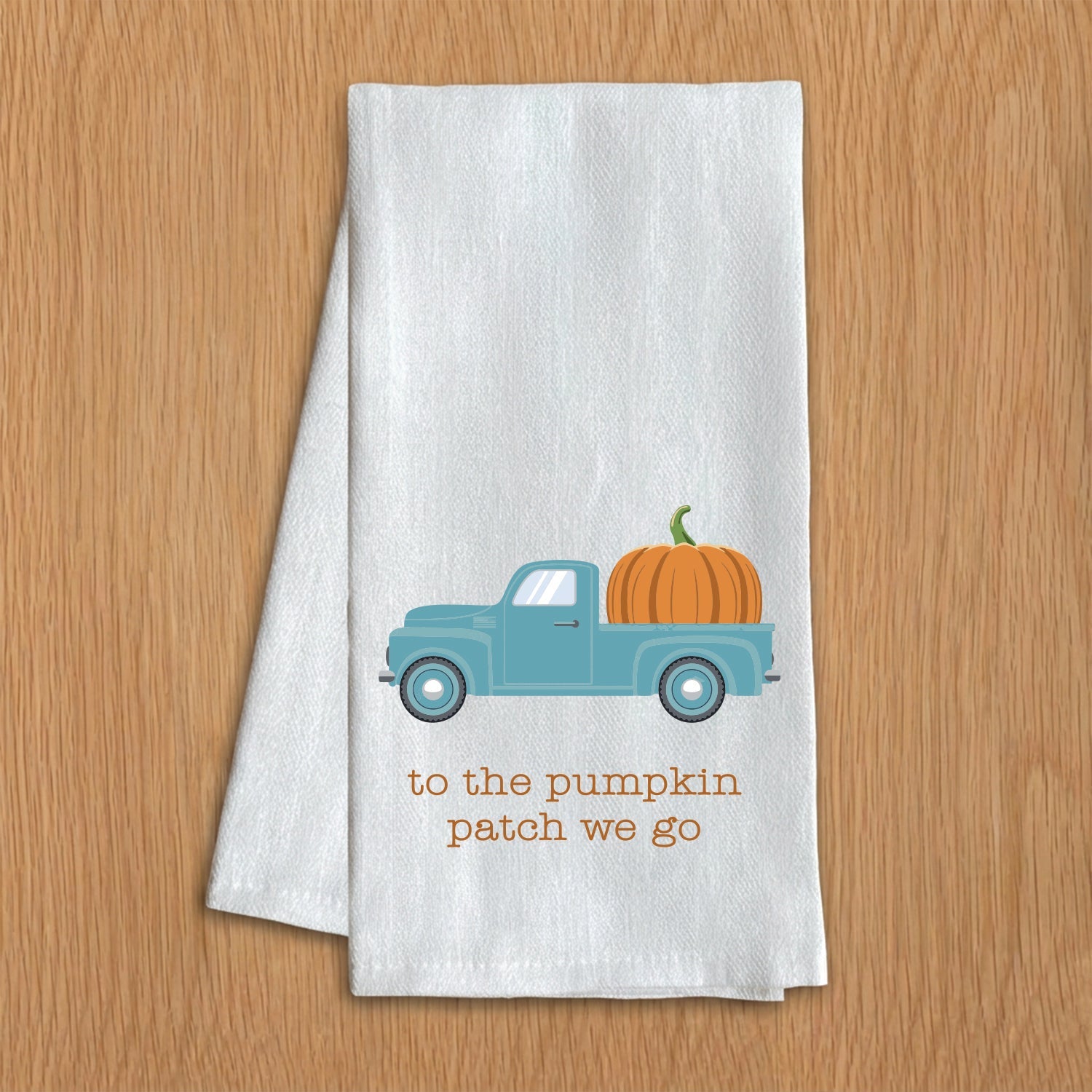 Blue Truck Pumpkin Patch Fall Kitchen Towel