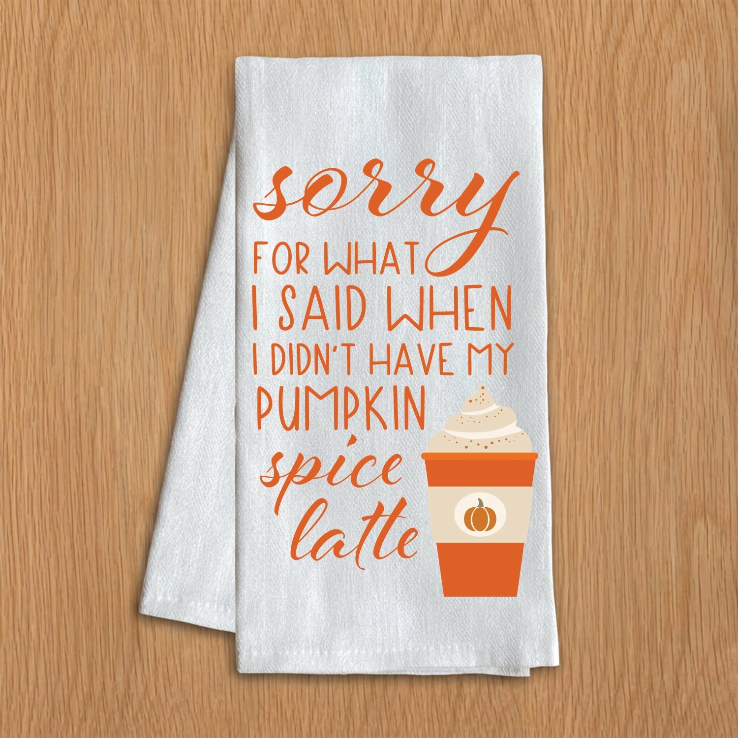 Pumpkin spice latte Fall Kitchen Towel