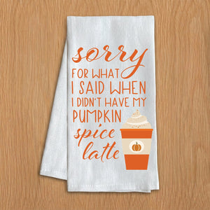 Pumpkin spice latte Fall Kitchen Towel