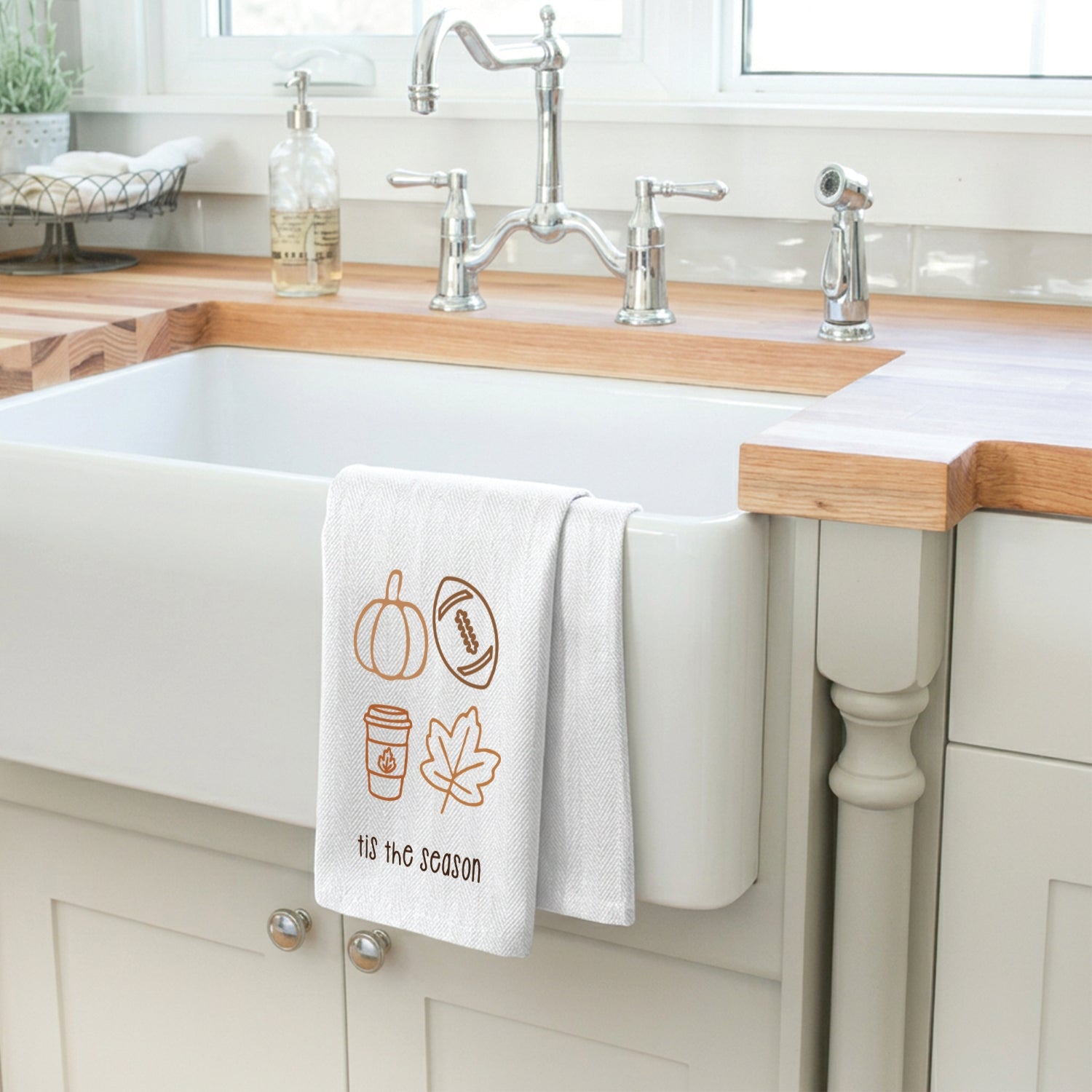 Tis the Season Fall Icons Kitchen Towel