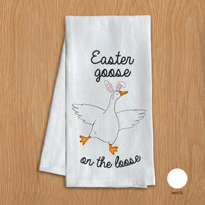 Easter Goose on the loose Porch Goose Kitchen Towel