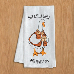 Just a Silly Goose Who Loves Fall Kitchen Towel