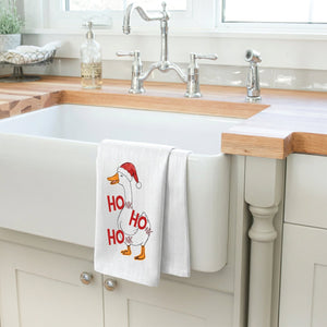 Ho Ho Ho Porch Goose Christmas Kitchen Towel