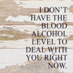 I don't have the blood alcohol to deal with you right now. / 6"x6" Reclaimed Wood Sign
