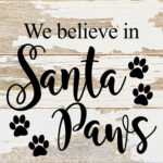 We believe in Santa Paws / 6"x6" Reclaimed Wood Sign