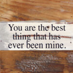 You are the best thing that has ever been mine. / 6"x6" Reclaimed Wood Sign
