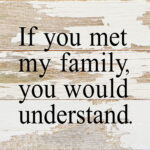 If you met my family, you would understand. / 6"x6" Reclaimed Wood Sign