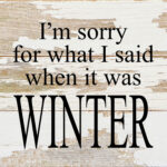 I'm sorry for what I said when it was winter. / 6"x6" Reclaimed Wood Sign