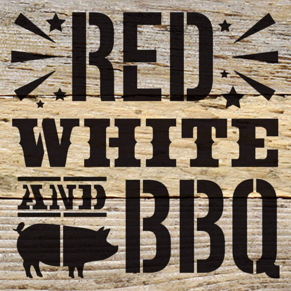 Red, white and BBQ / 6"X6" Wall Art