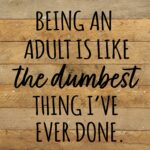 Being an adult is like the dumbest thing I have ever done / 10x10 Reclaimed Wood Wall Decor