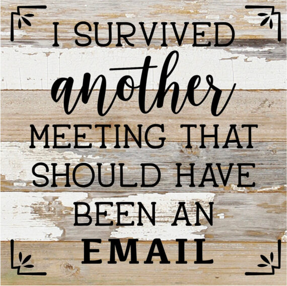 I Survived Another Meeting That Should Have Been An Email / 10X10 Reclaimed Wood Sign