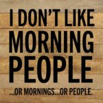 I don't like morning people ...or  mornings... or people / 10x10 Reclaimed Wood Wall Decor