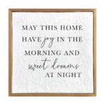 May this home have joy in the morning and sweet dreams at night / 10x10 Pulp Paper Wall Decor