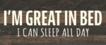 I'm great in bed. I can sleep all day / 14x6 Reclaimed Wood Wall Decor