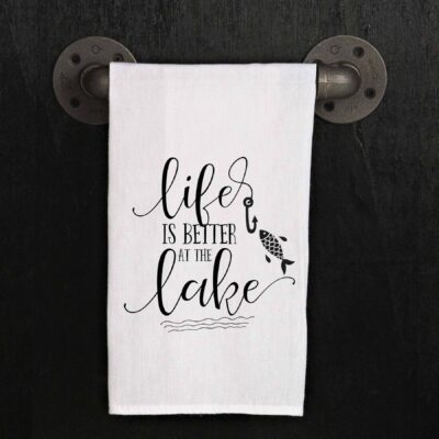 Life is better at the lake / Natural Kitchen Towel