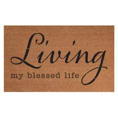Living My Blessed Life / 18x30 Indoor/Outdoor Coir Mat