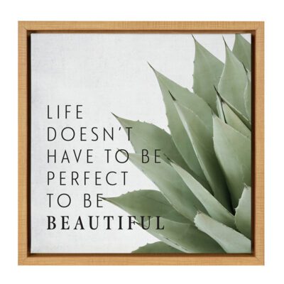 Life doesn't have to be perfect to be beautiful / 14x14 Framed Canvas Wall Decor