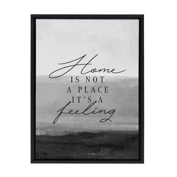 Home is not a place it's a feeling / 18x24 Framed Canvas Wall Decor