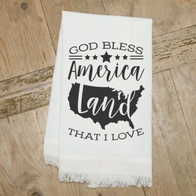 God bless America land that I love / Natural Kitchen Towel