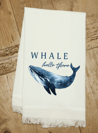 Whale Hello There / Natural Kitchen Towel