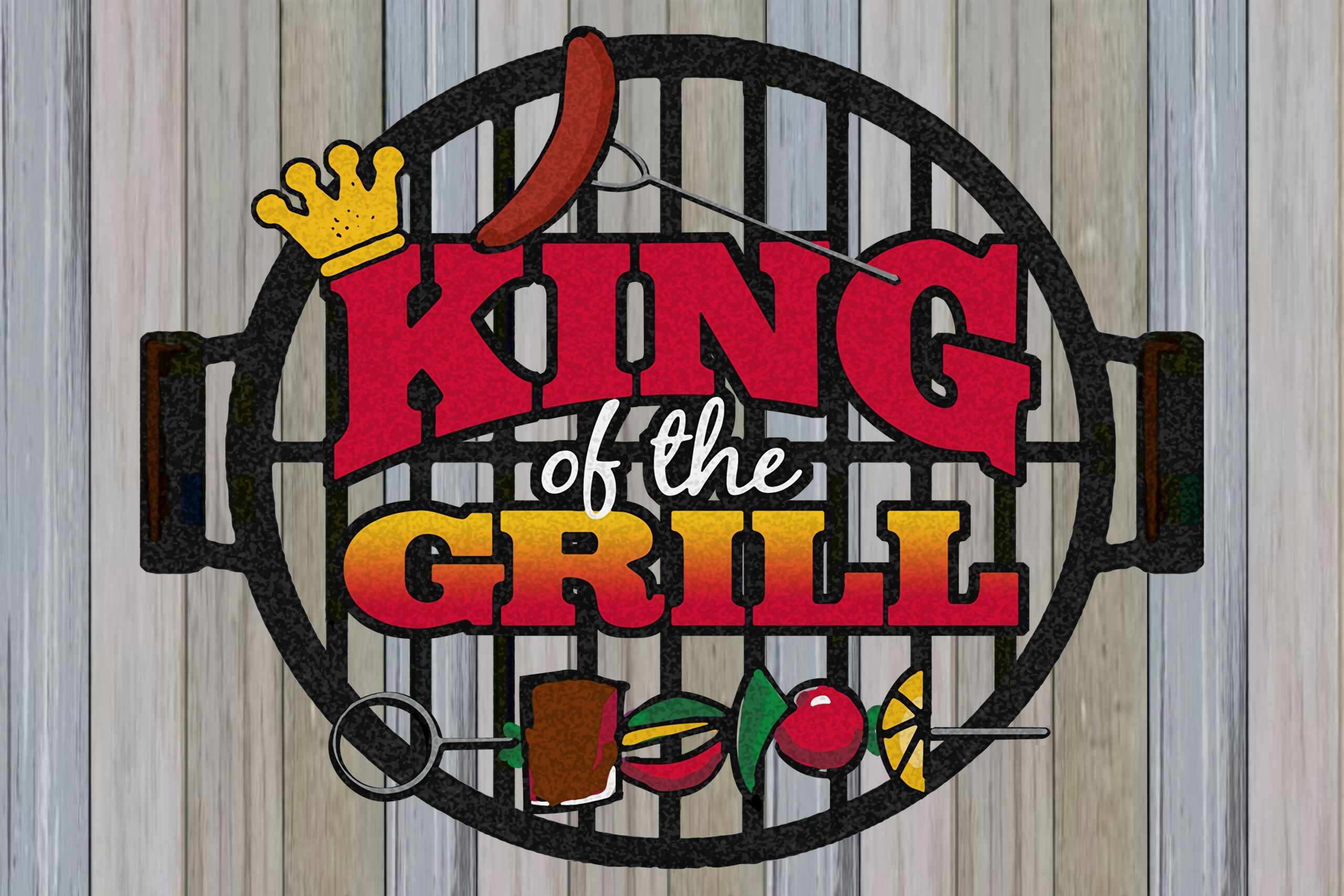 King of the Grill / 18x12 Indoor/Outdoor Recycled Plastic Wall Art