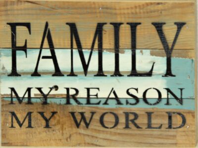 Family my reason my world / 8x6 Reclaimed Wood Wall Art