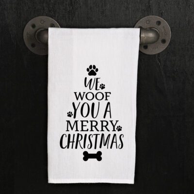 We Woof You A Merry Christmas (Tree) Kitchen Towel