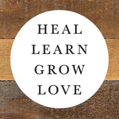 Heal Learn Grow Love / 8x8 Reclaimed Wood Wall Art