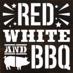 Red, white and BBQ / 6"X6" Wall Art